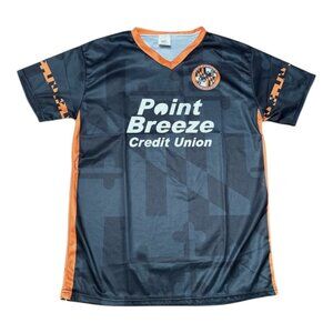 Baltimore Orioles Point Breeze Credit Union Soccer Jersey XL Black Orange 24 SGA